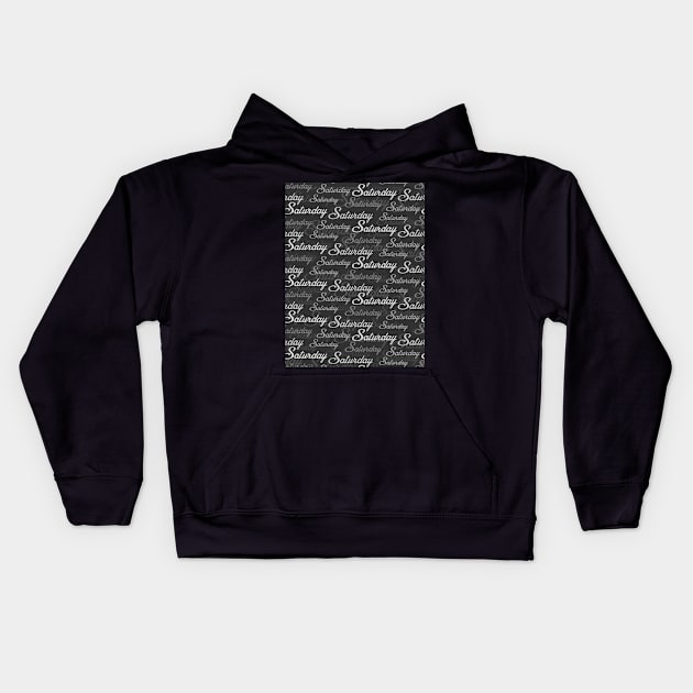 Saturday graphics typography Kids Hoodie by Spinkly